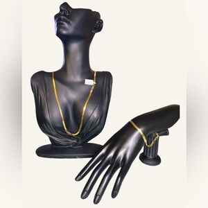 Giani Bernini Herringbone Necklace & Bracelet – Sterling/Gold over Silver NWT